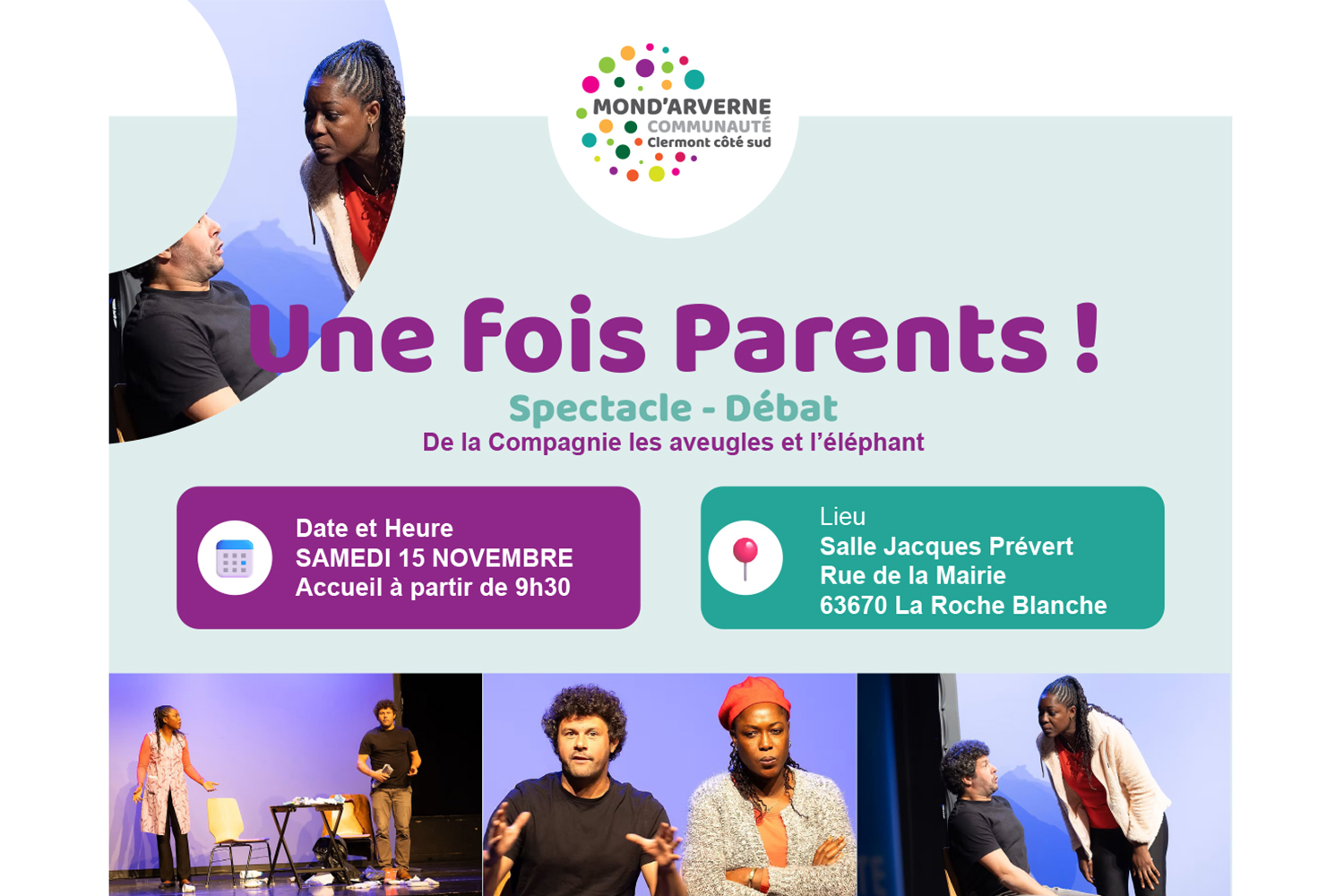 Spectacle-Débat « Une fois Parents ! » : le RPE Mond’Arverne invite les parents à un moment de rire et d’échange