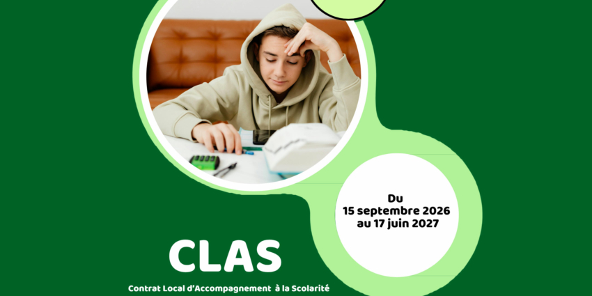 Accompagnement scolaire : les inscriptions au CLAS pour l&rsquo;année 2026-2027 sont ouvertes !
