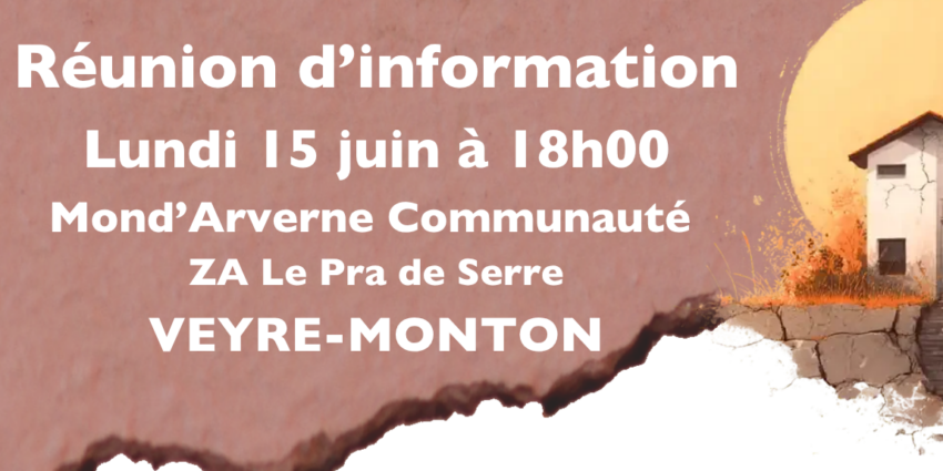Réunion publique : face au risque argile, protégez votre maison !